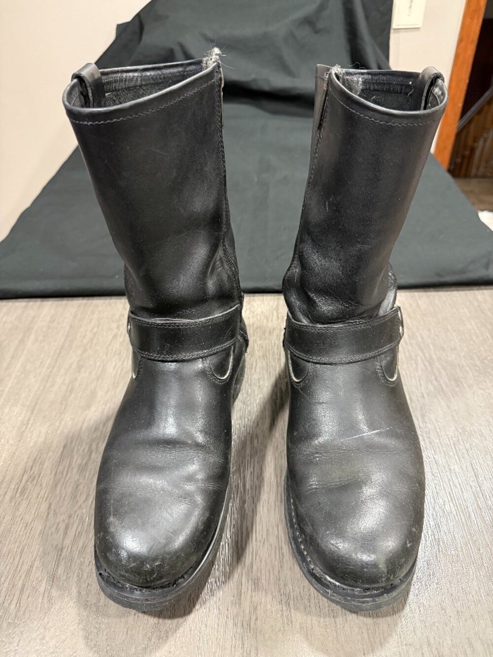 Harley-Davidson Ransom D91294 Harness Motorcycle Boots Men 10 Black Leather Zip